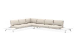 3-zit hoek links/rechts + 3-zit + zijtafels