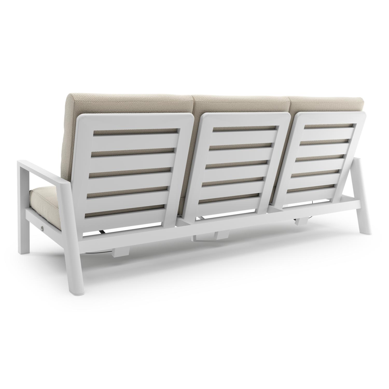 Cirello loungeset in wit aluminium met althea off white all weather cosytica kussen