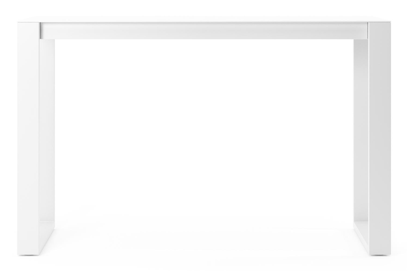 Table de bar Verato en aluminium blanc et céramique pleine arctic white - Lg 170 x Larg. 70 x H 106 cm