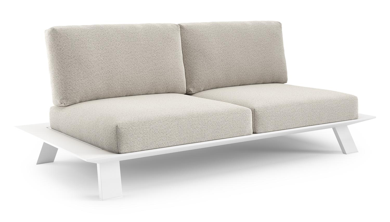 Cesano loungebank in wit aluminium met firenze natural all weather Solica kussen