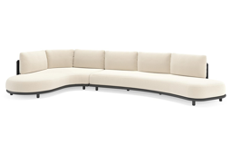 Chaise longue droite + 3-pl