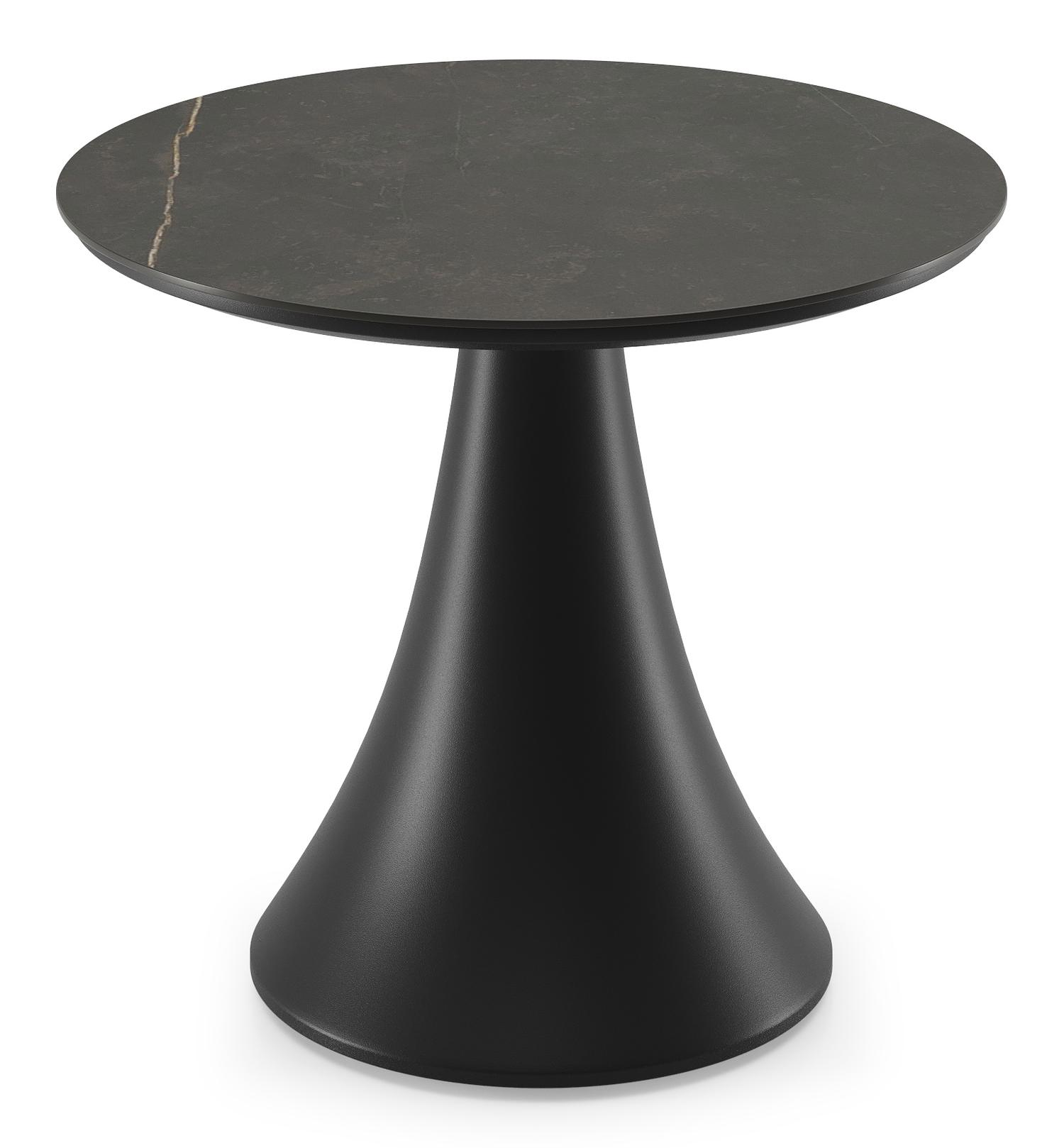 Fano low dining loungetafel in zwart aluminium en volkeramiek calatorao - Dia. 65 x H 55 cm