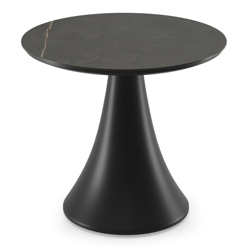 Fano low dining loungetafel in zwart aluminium en volkeramiek calatorao - Dia. 65 x H 55 cm