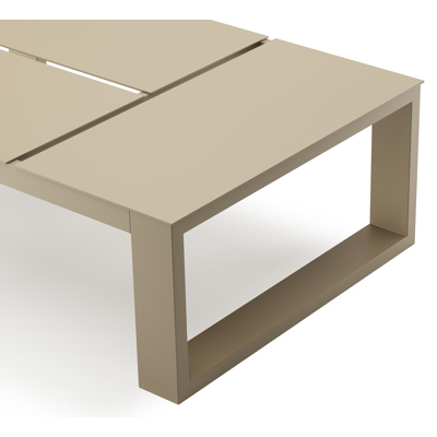 Verato loungetafel in beige aluminium - L 120 x B 80 x H 39,5 cm