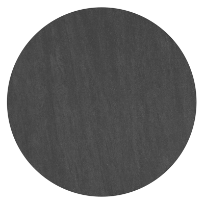 Table de basse Amico ronde en aluminium beige et céramique pleine Basalt Black - Diam. 110 x Haut. 28 cm