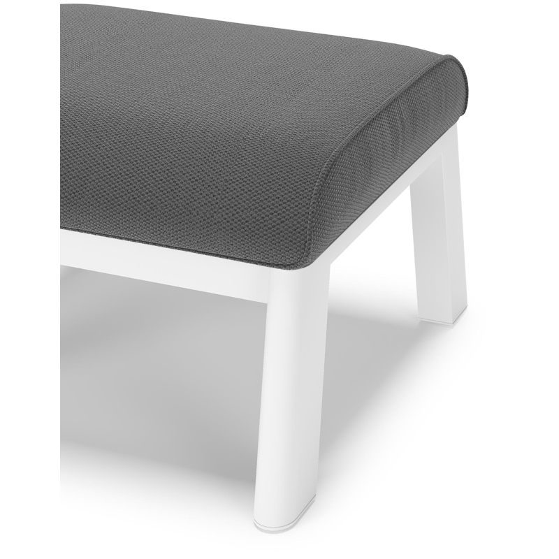 Cirello poef in wit aluminium met lopi shadow all weather sunbrella® luxe kussen