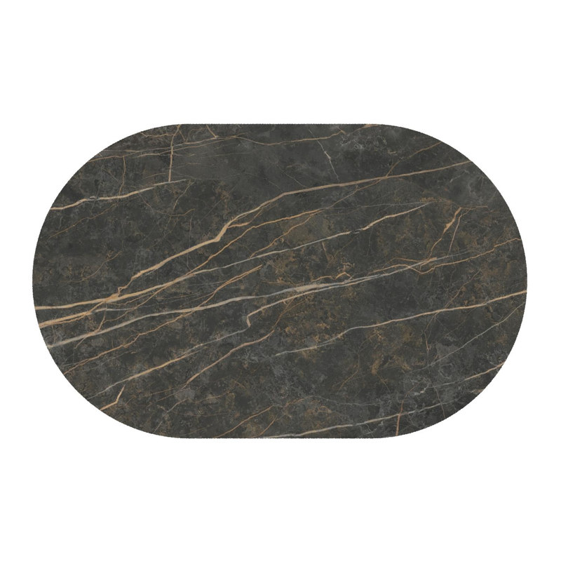 Table de jardin Teramo inclinable bombo en aluminium blanc et céramique pleine Black Obsession - Lg. 110 x Lrg. 70 x Haut. 73.7 cm