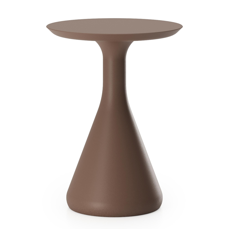 Table d’appoint Bomero en aluminium taupe - Diam. 34,3 x Haut. 46 cm