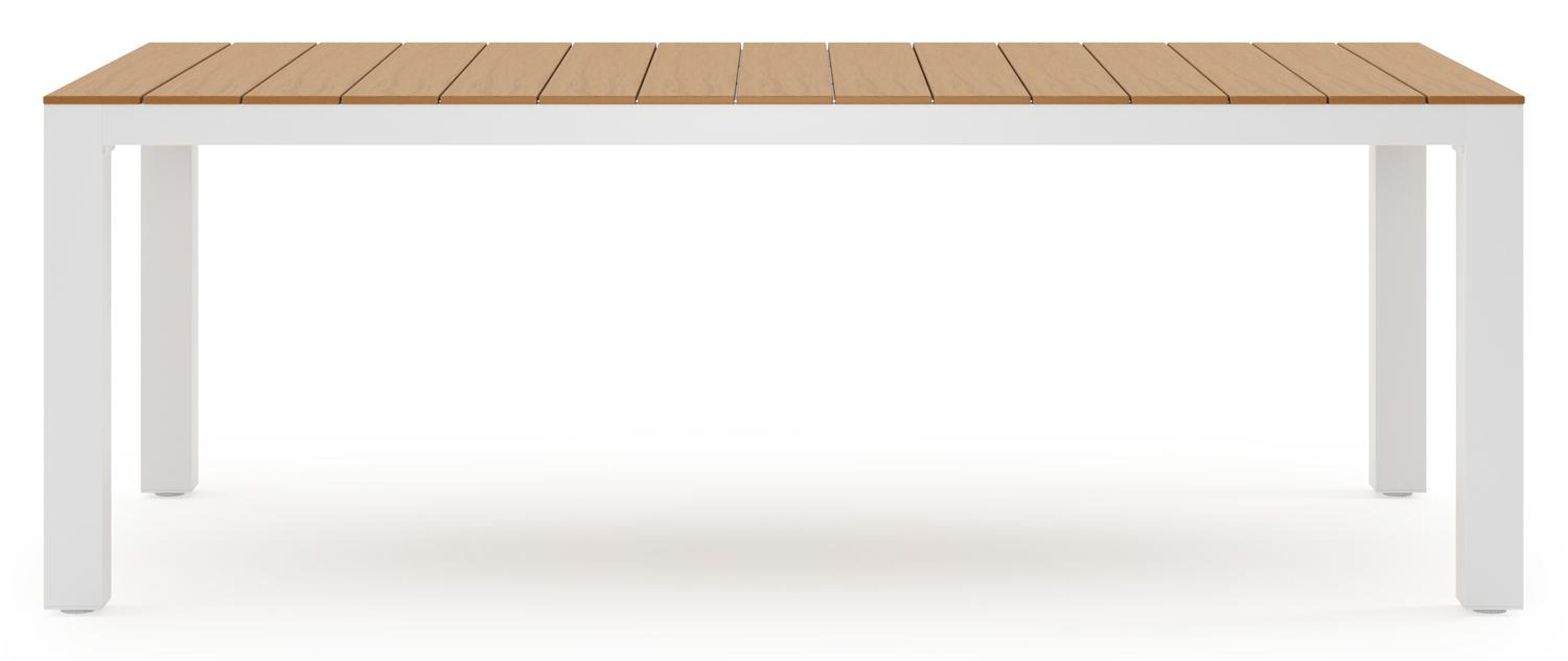 Calzo tuinset in wit aluminium en polywood tafelblad met 6 Paco tuinstoelen