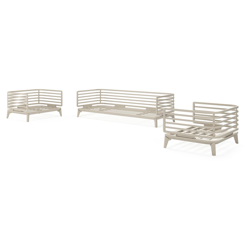 Mosa loungeset in beige aluminium met rustic weather+ softtouch kussens