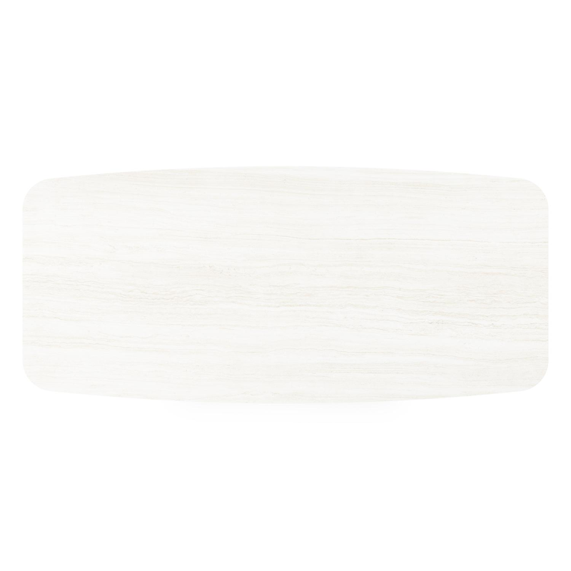 Cesano tuintafel bootvorm in zwart aluminium en volkeramiek calista - L 255 x B 115 x H 75 cm