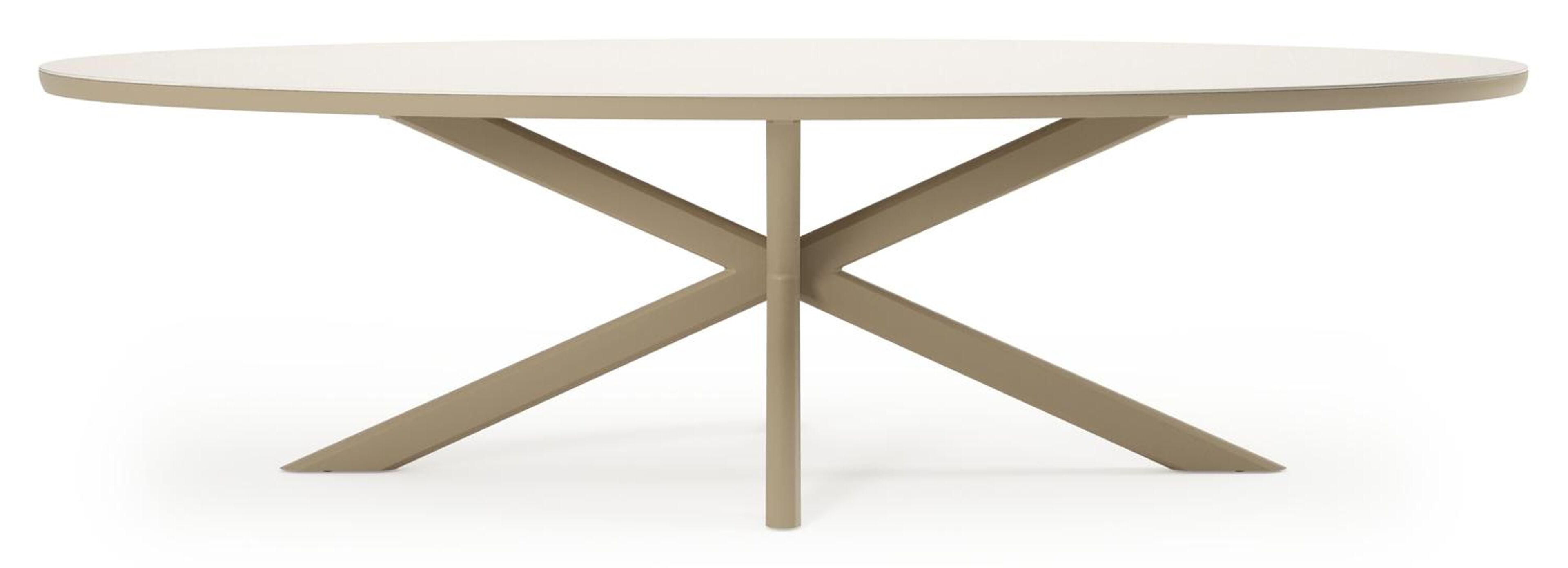 Ensemble de jardin Pamplona en aluminium beige et sintered stone crema minerale avec 6 chaises de jardin empilable Matera