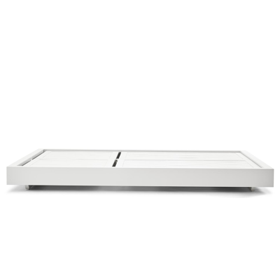 Chaise longue double réglable Como en aluminium blanc avec all weather sunbrella® luxe natte grey chine coussin