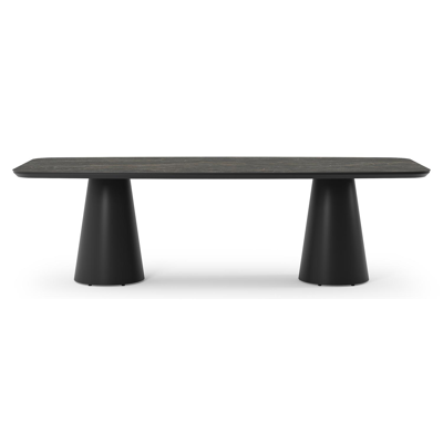 Table de jardin Donato en aluminium noir et céramique pleine black obsession - Lg 255 x Larg. 115 x H 74 cm