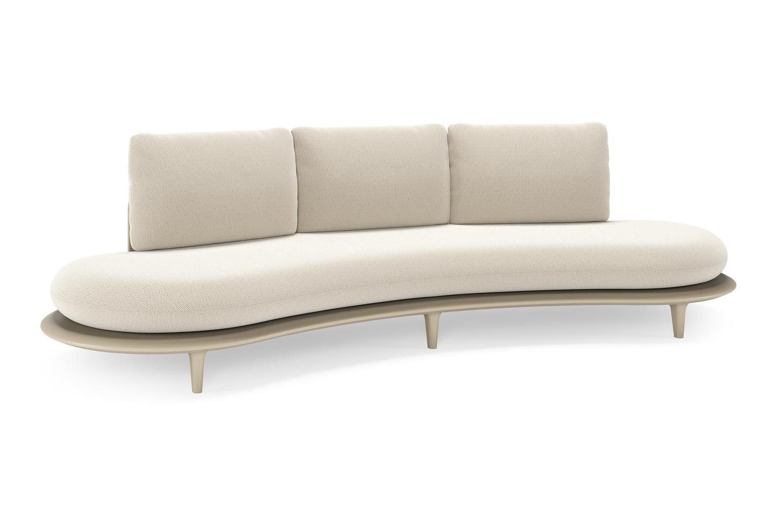 Bomero loungebank in beige aluminium met lopi marble all weather sunbrella® luxe kussen