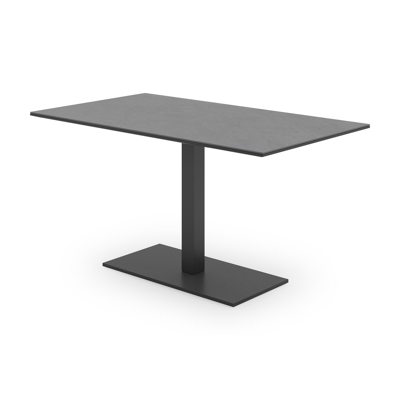 Table de jardin Piemonte inclinable en aluminium noir et céramique pleine basalt black - Lg 140 x Larg. 80 x H 74 cm