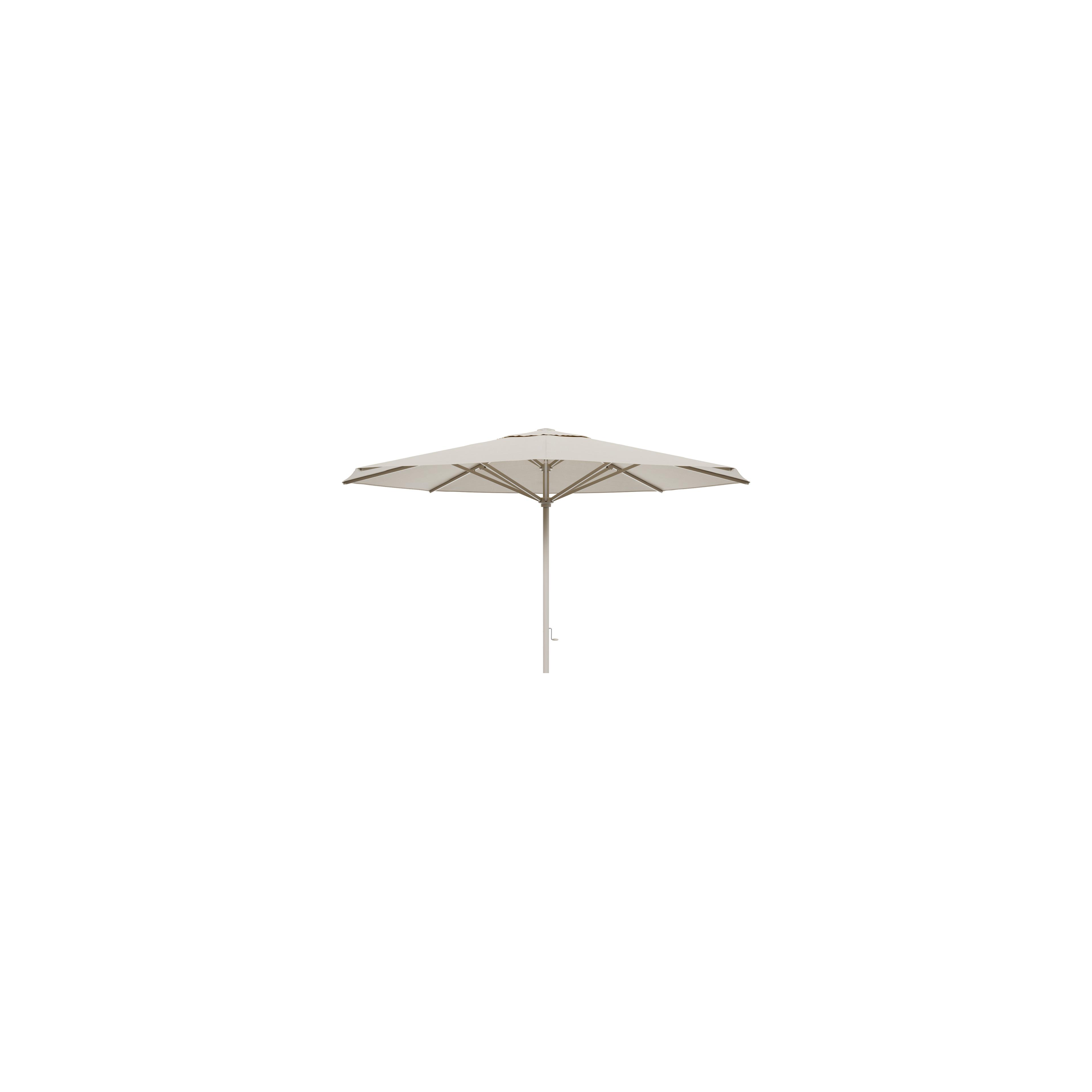 Parasol droit Solino en aluminium beige et toile de parasol beige All Weather Sunbrella Premium – Diam. 400 cm (sans pied)