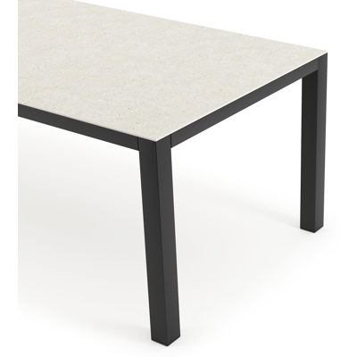 Table de jardin Como en aluminium noir et céramique pleine shilin - Lg 240 x Larg. 100 x H 75 cm