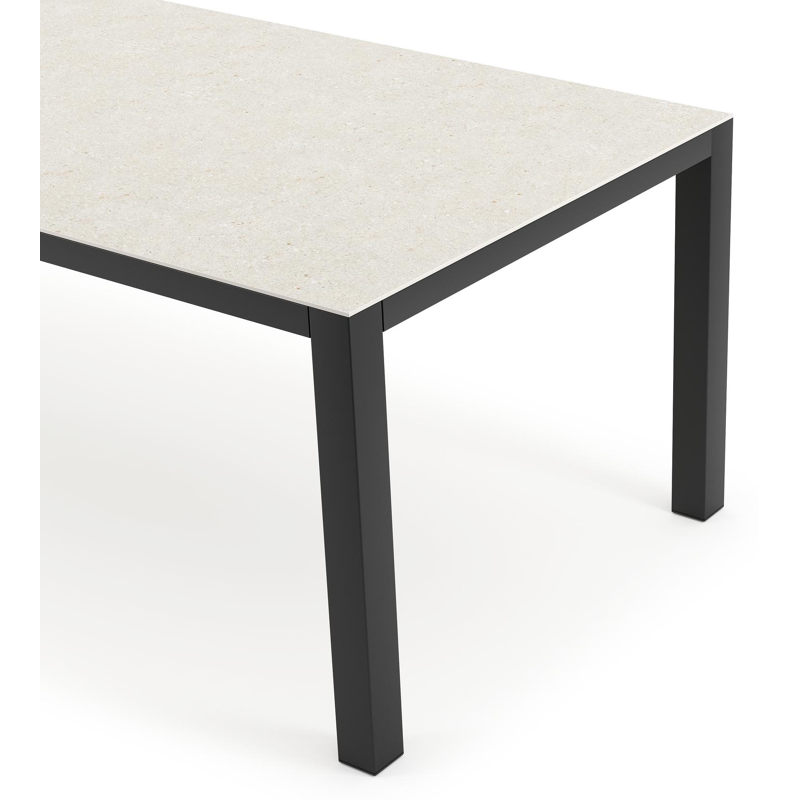 Como tuintafel in zwart aluminium en volkeramiek shilin - L 240 x B 100 x H 75 cm