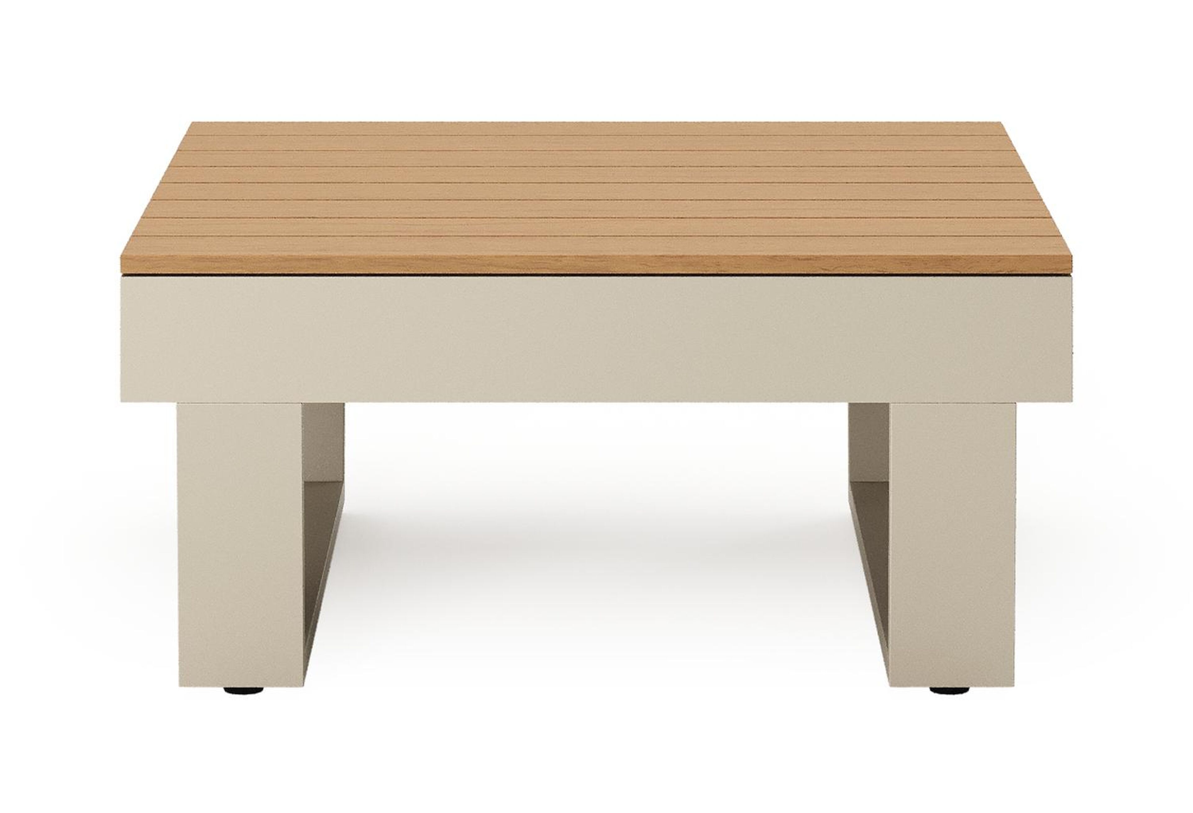 Alora loungetafel in beige aluminium en polywood - L 77 x B 77 x H 35 cm