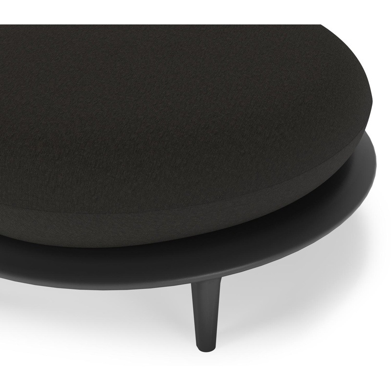 Bomero poef in zwart aluminium met heritage char all weather sunbrella® luxe kussen