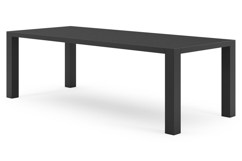 Nano tuintafel in zwart aluminium en volkeramiek nero black - L 240 x B 100 x H 75 cm