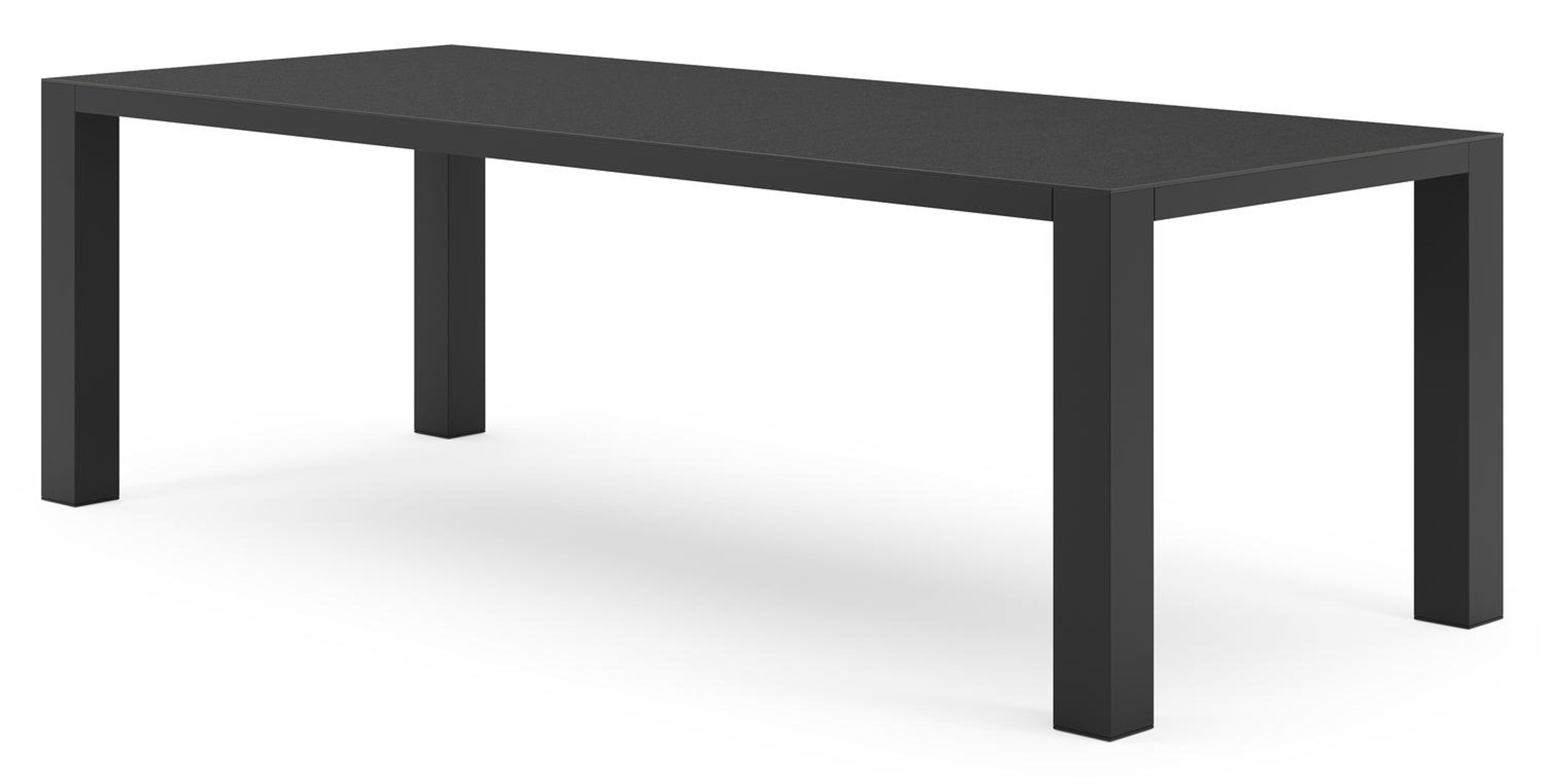Nano tuintafel rechthoekig in zwart aluminium en volkeramiek nero black - L 240 x B 100 x H 75 cm