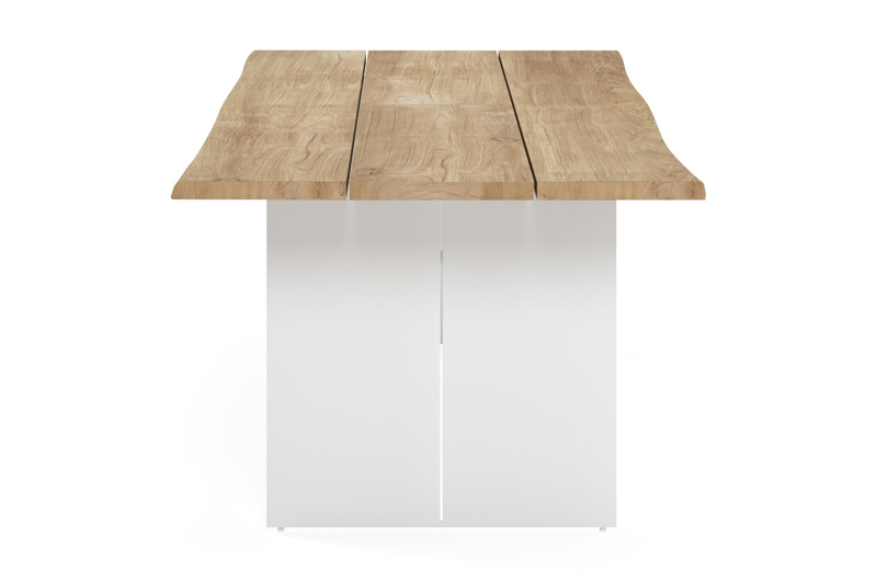 Portofino tuintafel in wit aluminium en teak - L 240 x B 107 x H 74,5 cm