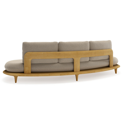 Bomero loungebank in teak met marbella beige all weather cosytica kussen