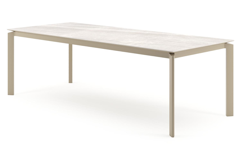 Cirello tuintafel rechthoekig in beige aluminium en volkeramiek Taj Mahal - L 240 x B 100 x H 74.5 cm