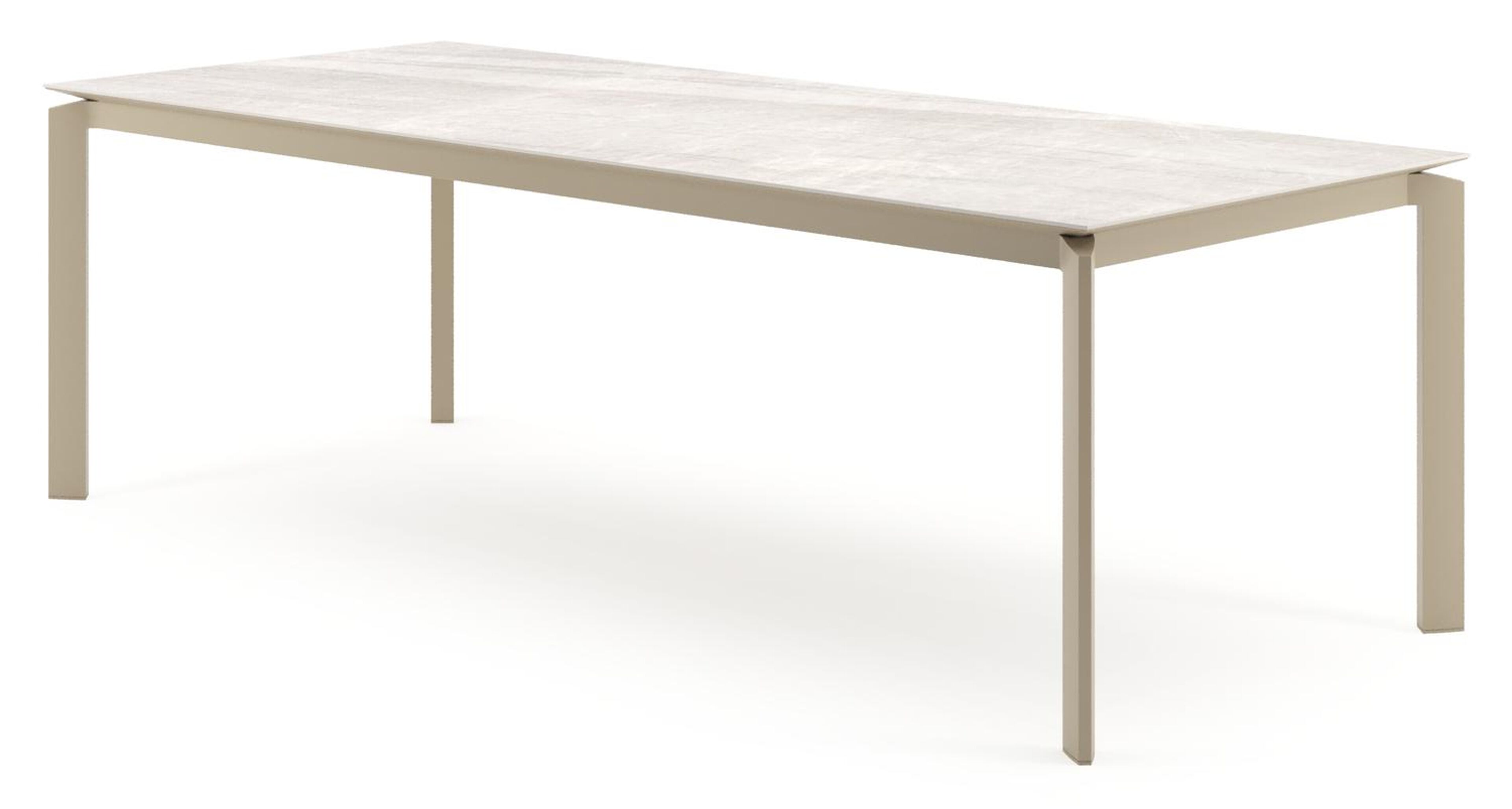 Cirello tuintafel rechthoekig in beige aluminium en volkeramiek Taj Mahal - L 240 x B 100 x H 74.5 cm