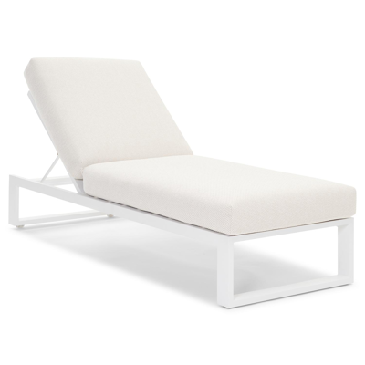 Verato verstelbaar ligbed in wit aluminium met althea off white all weather cosytica kussen