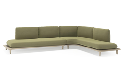 Chaise longue links + 2-zit