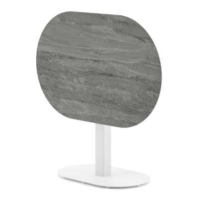 Teramo tuintafel bombo in wit aluminium en volkeramiek Aspen Grey - L 110 x B 70 x H 73.7 cm