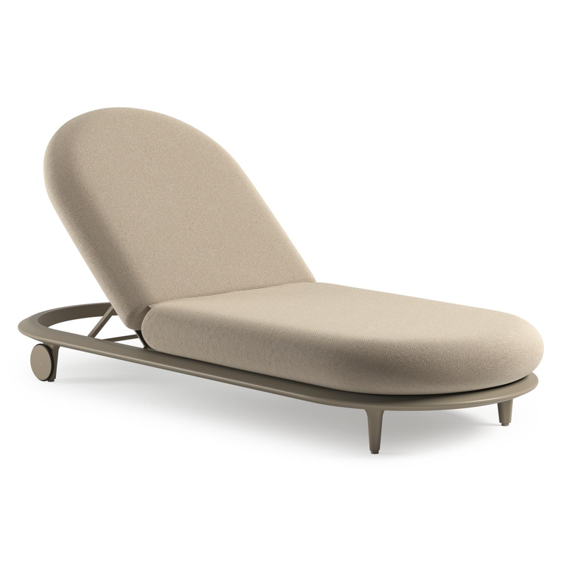 Bomero verstelbaar ligbed in beige aluminium met althea chalk all weather cosytica