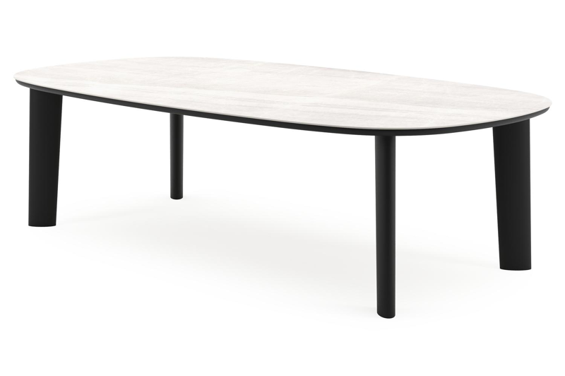 Amico tuintafel bombo xl in zwart aluminium en volkeramiek Taj Mahal - L 270 x B 148 x H 73.5 cm