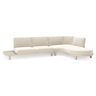 Donato loungehoek in beige aluminium met lopi marble all weather sunbrella® luxe kussen