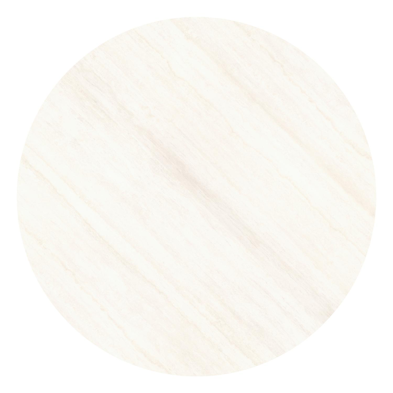 Amico tuintafel rond in zwart aluminium en volkeramiek Travertino Bianco - Dia. 148 x H 73.5 cm