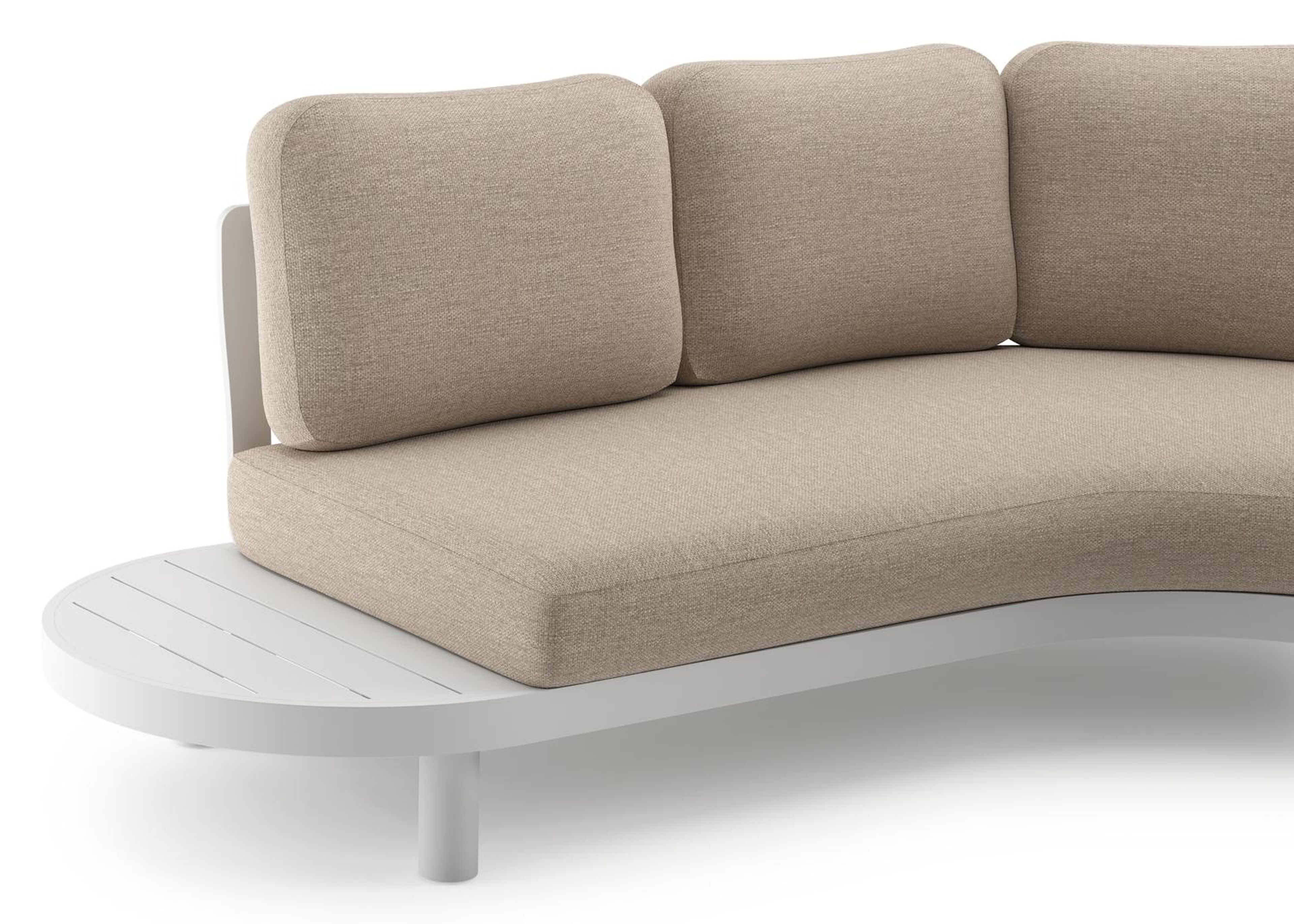 Palma loungehoek in wit aluminium met rustic weather+ softtouch kussen