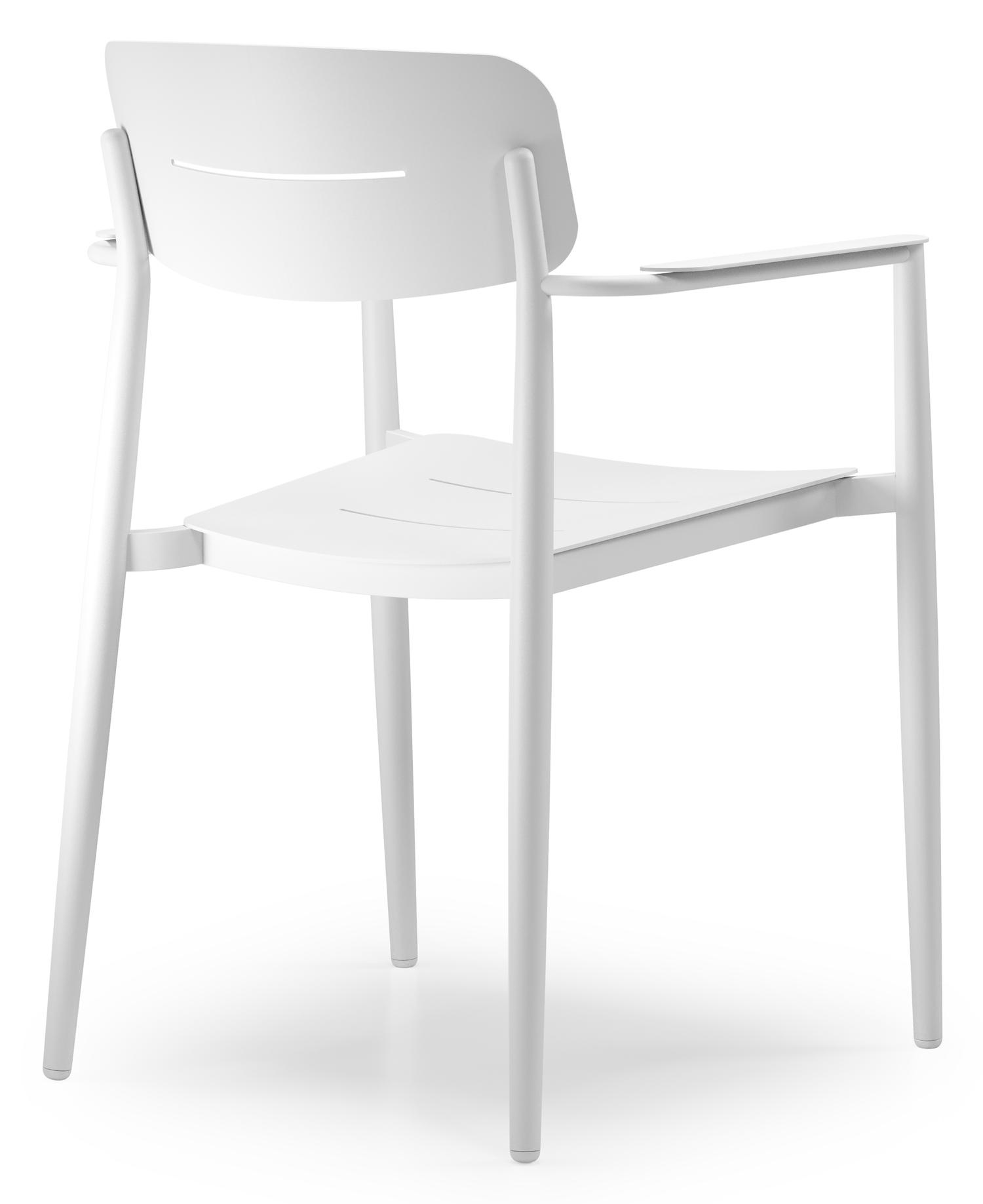 Mosa bootvormige tuinset in wit aluminium en teak natural finish met 6 Cosa tuinstoelen