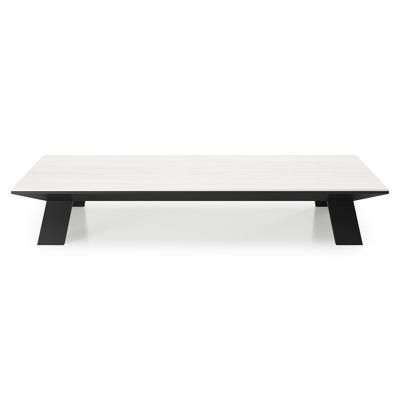 Cesano loungetafel in zwart aluminium en calista volkeramiek - L 140 x B 80 x H 24 cm