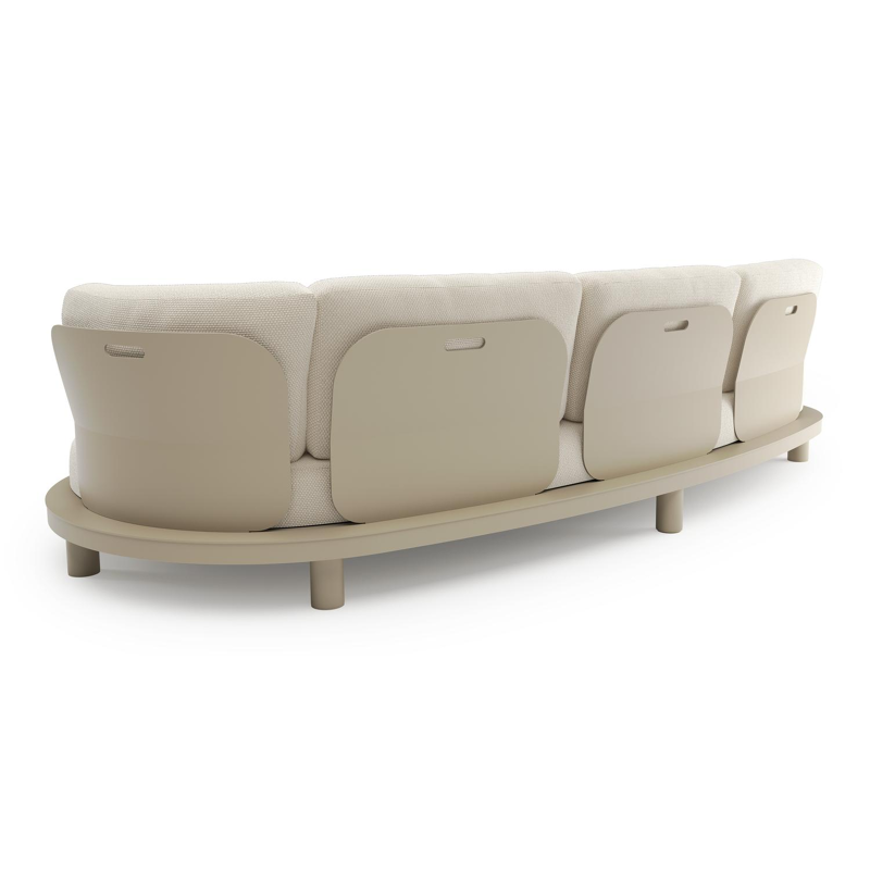 Donato loungebank in beige aluminium met althea off white all weather cosytica kussen