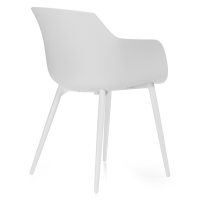 Bahia tuinset in wit aluminium en polywood tafelblad met 6 Paco tuinstoelen