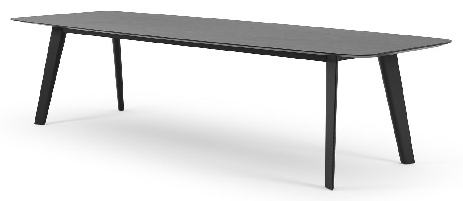Table de jardin Lacrima en aluminium noir et céramique pleine basalt black - Lg 315 x Larg. 115 x H 74 cm