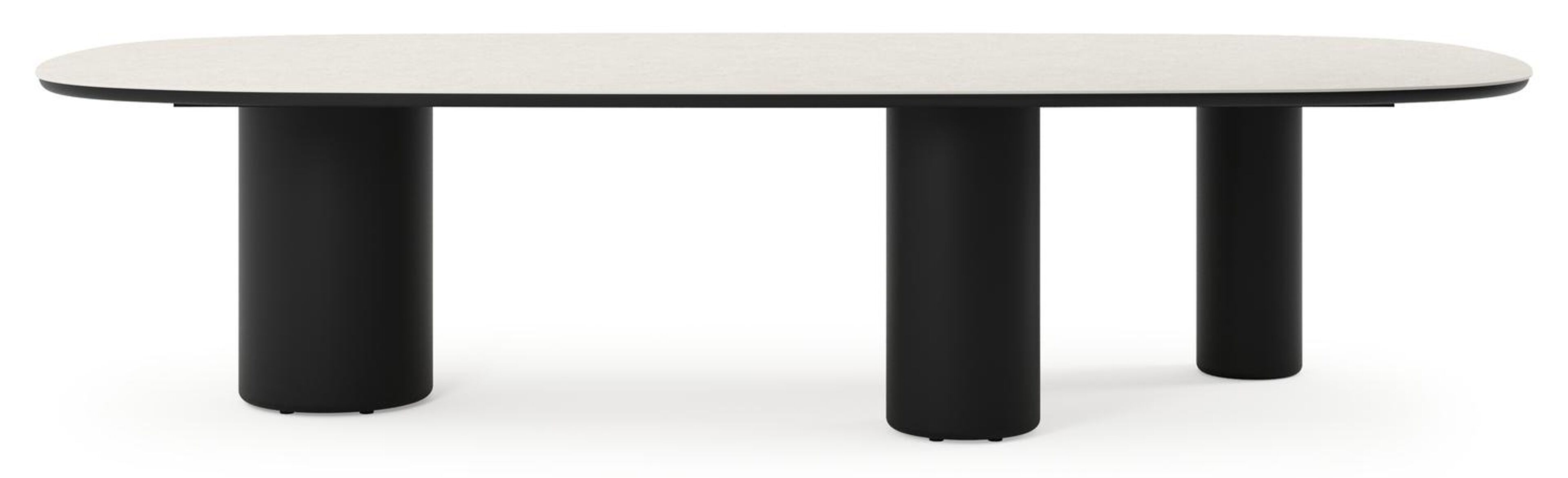 Table de jardin Amico bombo xl en aluminium noir et céramique pleine Shilin - Lg. 320 x Lrg. 148 x Haut. 74 cm