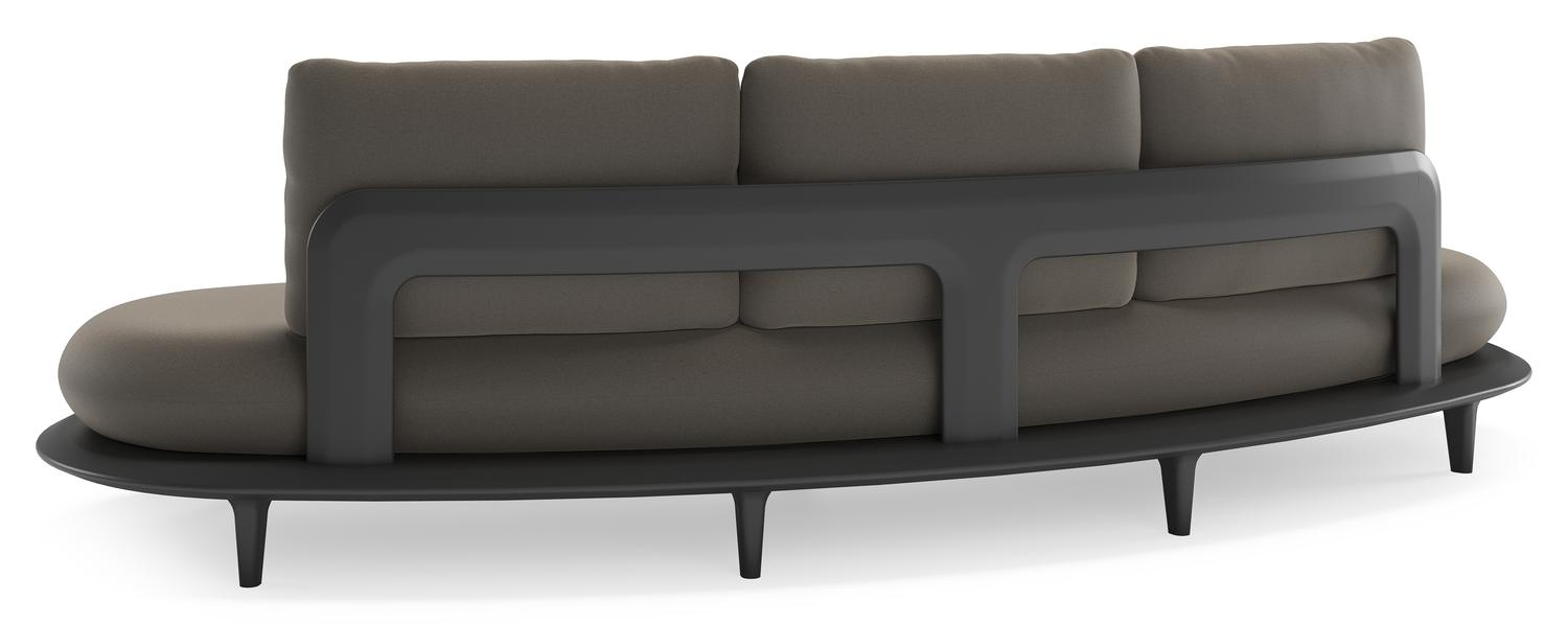 Bomero loungeset in zwart aluminium met natte carbon beige all weather sunbrella® luxe kussen