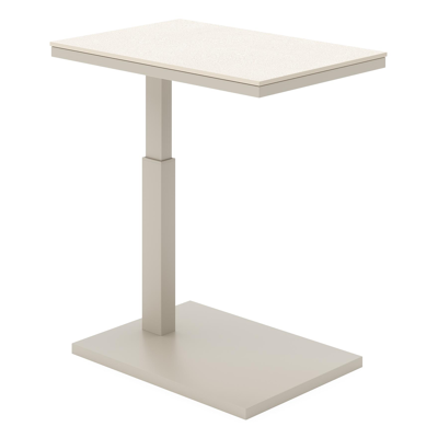 Talana bijzettafel in beige aluminium met sintered stone crema minerale - L 60 x B 40 x H 67,50 cm