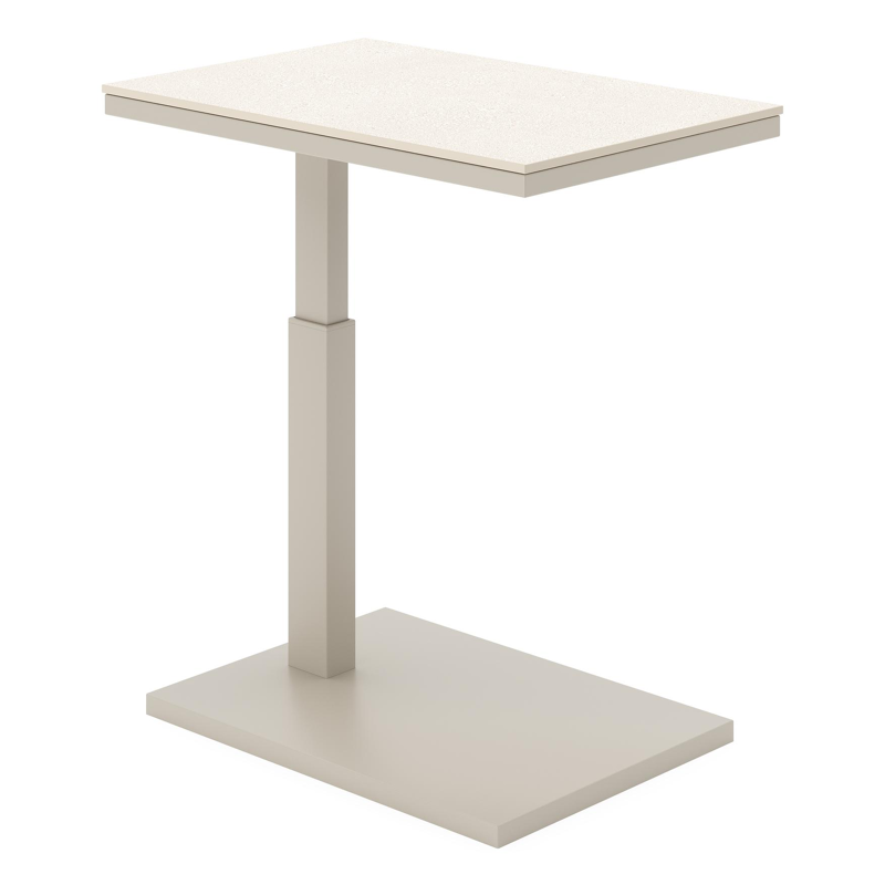 Talana bijzettafel in beige aluminium met sintered stone crema minerale - L 60 x B 40 x H 67,50 cm