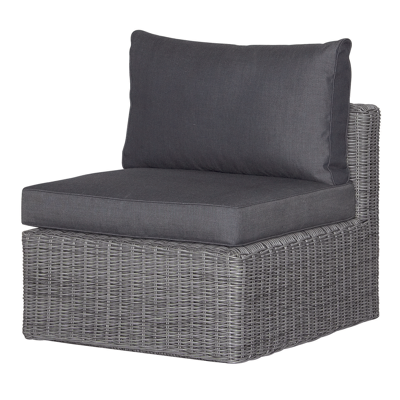 Amari tussenstuk in grijs wicker met polyester kussens