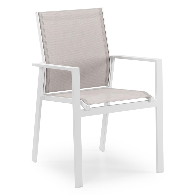 Bahia tuinset in wit aluminium en polywood met 8 Bahia tuinstoelen